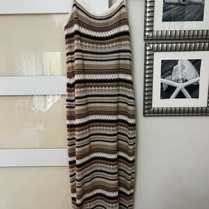 No Boundaries Knit Dress with Neutral Stripes